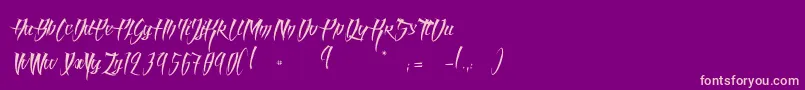 AngelOfBloodLight-Schriftart – Rosa Schriften auf violettem Hintergrund