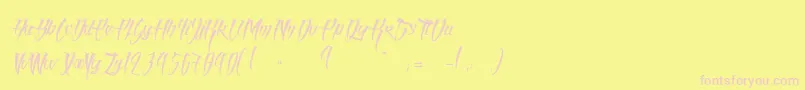 AngelOfBloodLight Font – Pink Fonts on Yellow Background