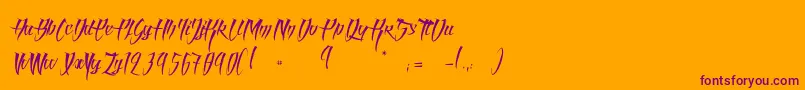 AngelOfBloodLight-Schriftart – Violette Schriften auf orangefarbenem Hintergrund