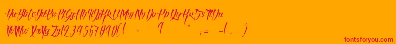 AngelOfBloodLight Font – Red Fonts on Orange Background