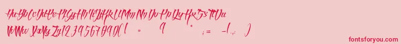 AngelOfBloodLight Font – Red Fonts on Pink Background