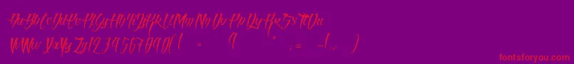 AngelOfBloodLight-Schriftart – Rote Schriften auf violettem Hintergrund