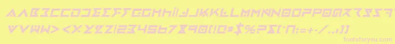 Fonte IronCobraProItalic – fontes rosa em um fundo amarelo