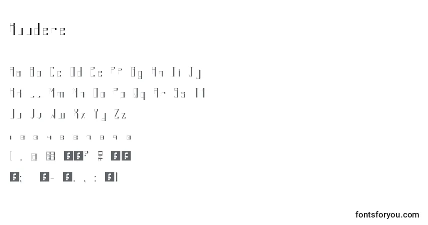 Kuudere-fontti – aakkoset, numerot, erikoismerkit