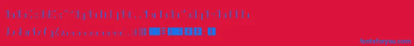 フォントKuudere – 赤い背景に青い文字