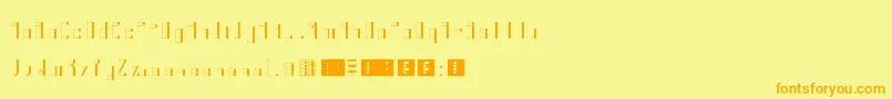 フォントKuudere – オレンジの文字が黄色の背景にあります。