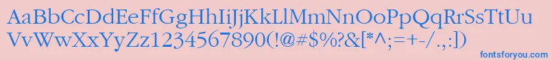 CyrillicgaramondNormal Font – Blue Fonts on Pink Background