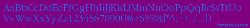 CyrillicgaramondNormal Font – Blue Fonts on Purple Background