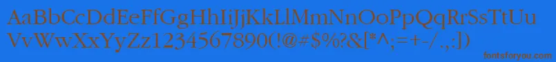Шрифт CyrillicgaramondNormal – коричневые шрифты на синем фоне