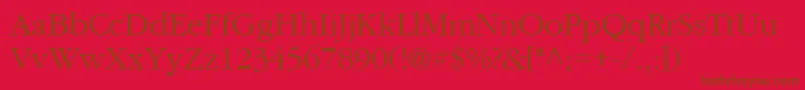 CyrillicgaramondNormal-fontti – ruskeat fontit punaisella taustalla