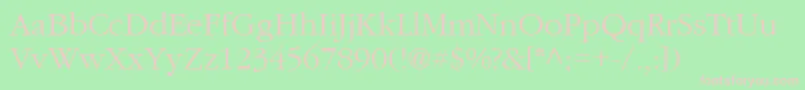 CyrillicgaramondNormal-fontti – vaaleanpunaiset fontit vihreällä taustalla