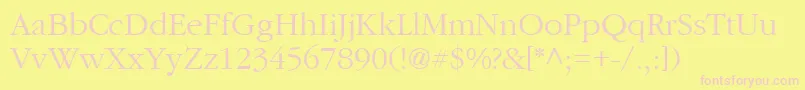 CyrillicgaramondNormal Font – Pink Fonts on Yellow Background