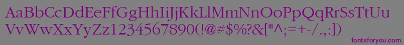 CyrillicgaramondNormal Font – Purple Fonts on Gray Background
