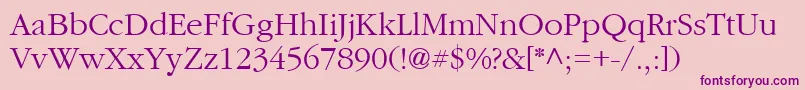 CyrillicgaramondNormal Font – Purple Fonts on Pink Background