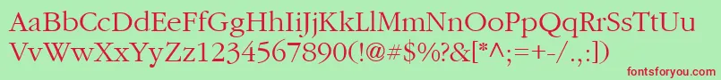 CyrillicgaramondNormal Font – Red Fonts on Green Background