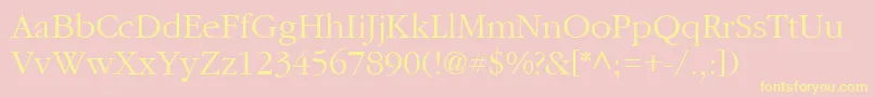 CyrillicgaramondNormal Font – Yellow Fonts on Pink Background