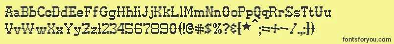 Pixel ffy Font – Black Fonts on Yellow Background