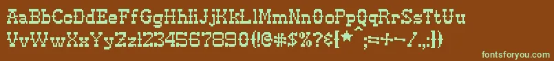 Czcionka Pixel ffy – zielone czcionki na brązowym tle