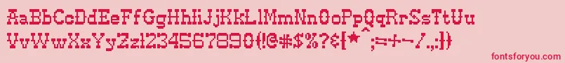 Pixel ffy Font – Red Fonts on Pink Background