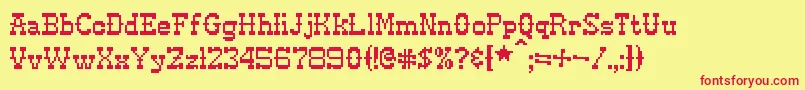 Pixel ffy Font – Red Fonts on Yellow Background