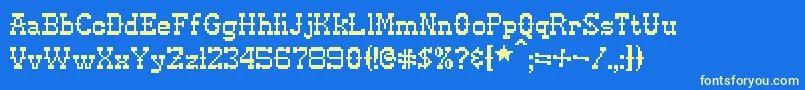 Pixel ffy Font – Yellow Fonts on Blue Background