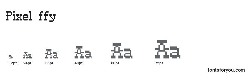 Размеры шрифта Pixel ffy