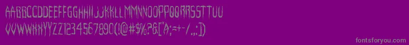 フォントHorroroidcond – 紫の背景に灰色の文字