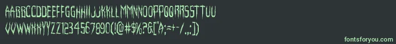 フォントHorroroidcond – 黒い背景に緑の文字
