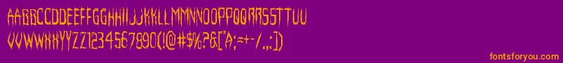 Horroroidcond Font – Orange Fonts on Purple Background