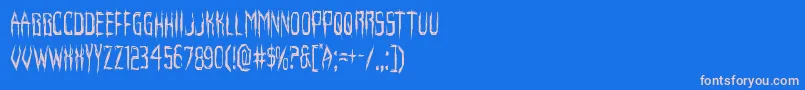 フォントHorroroidcond – ピンクの文字、青い背景