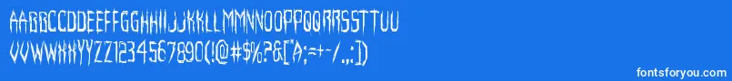 フォントHorroroidcond – 青い背景に白い文字