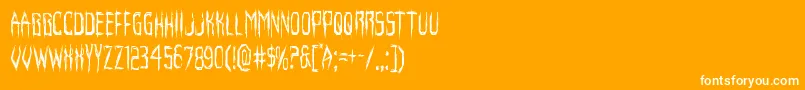 フォントHorroroidcond – オレンジの背景に白い文字