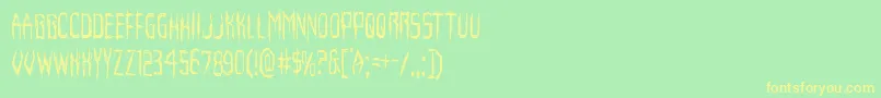 Horroroidcond Font – Yellow Fonts on Green Background