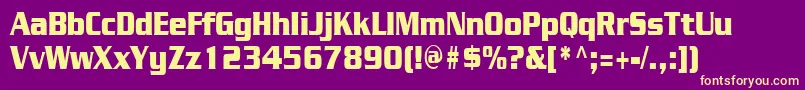 Fonte JuliuscondensedblackRegular – fontes amarelas em um fundo roxo