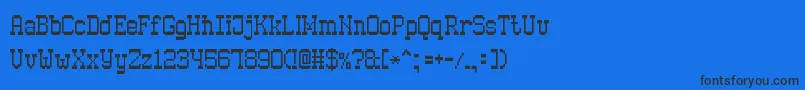 Czcionka OldPixel7 – czarne czcionki na niebieskim tle