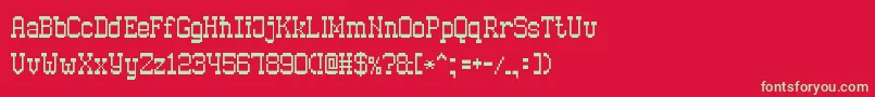 フォントOldPixel7 – 赤い背景に緑の文字