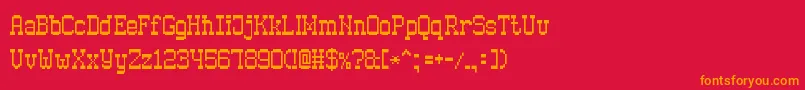 OldPixel7 Font – Orange Fonts on Red Background