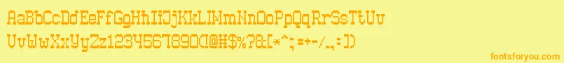 OldPixel7 Font – Orange Fonts on Yellow Background