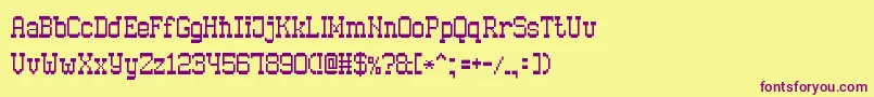 OldPixel7 Font – Purple Fonts on Yellow Background