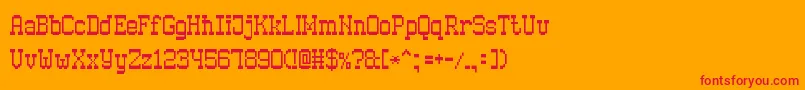 OldPixel7 Font – Red Fonts on Orange Background