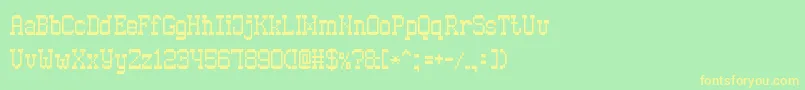 OldPixel7 Font – Yellow Fonts on Green Background