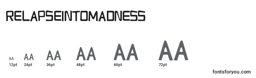 Размеры шрифта RelapseIntoMadness
