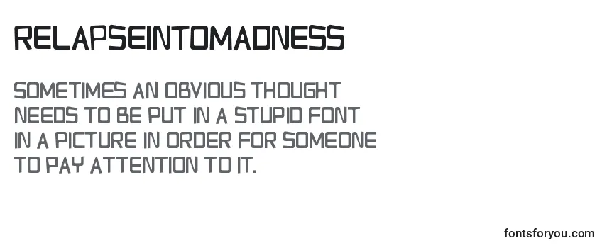 RelapseIntoMadness Font