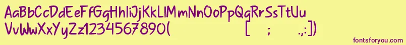 SurabiBandung Font – Purple Fonts on Yellow Background