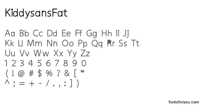 Schriftart KiddysansFat – Alphabet, Zahlen, spezielle Symbole