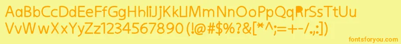 Weitere Informationen zur KiddysansFat-Schriftart KiddysansFat-Schriftart – Orangefarbene Schriften auf gelbem Hintergrund