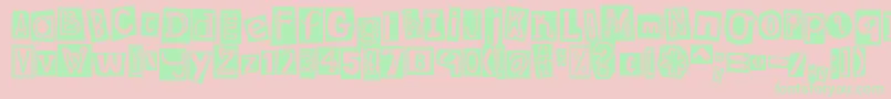 DjbRansomNoteClippedMessy Font – Green Fonts on Pink Background