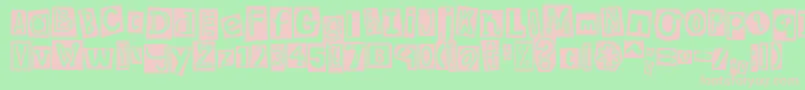 DjbRansomNoteClippedMessy Font – Pink Fonts on Green Background