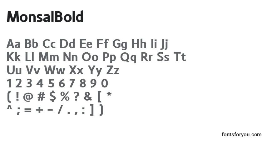 Schriftart MonsalBold – Alphabet, Zahlen, spezielle Symbole