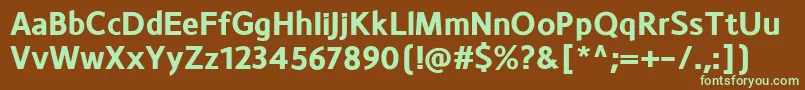 MonsalBold-fontti – vihreät fontit ruskealla taustalla